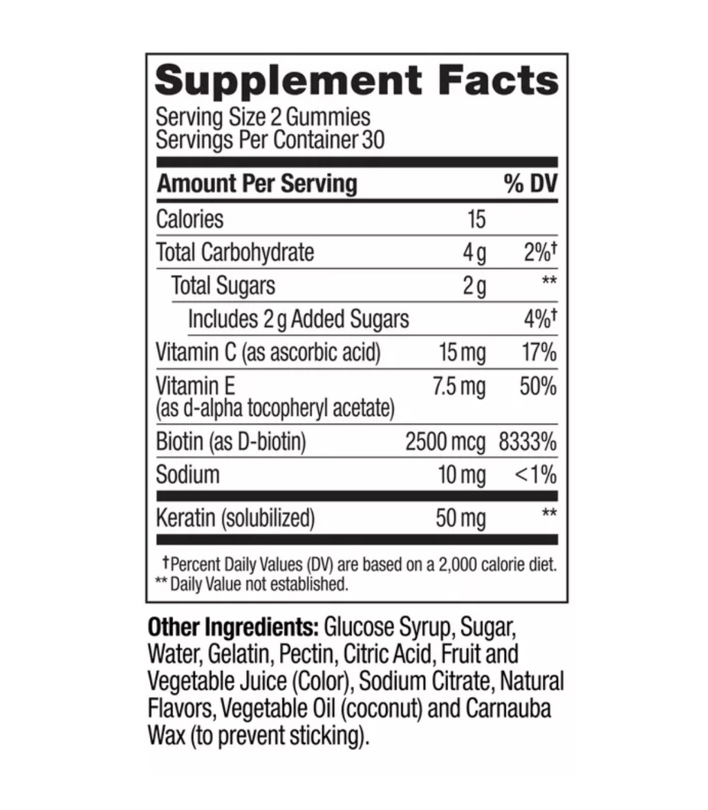 OLLY UNDENIABLE BEAUTY MULTIVITAMIN GUMMIES FOR HAIR SKIN & NAILS WITH BIOTIN, KERATIN, VITAMINS C & E - GRAPEFRUIT GLAM
