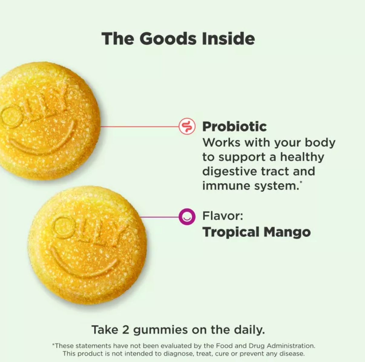 OLLY PROBIOTIC GUMMIES - TROPICAL MANGO