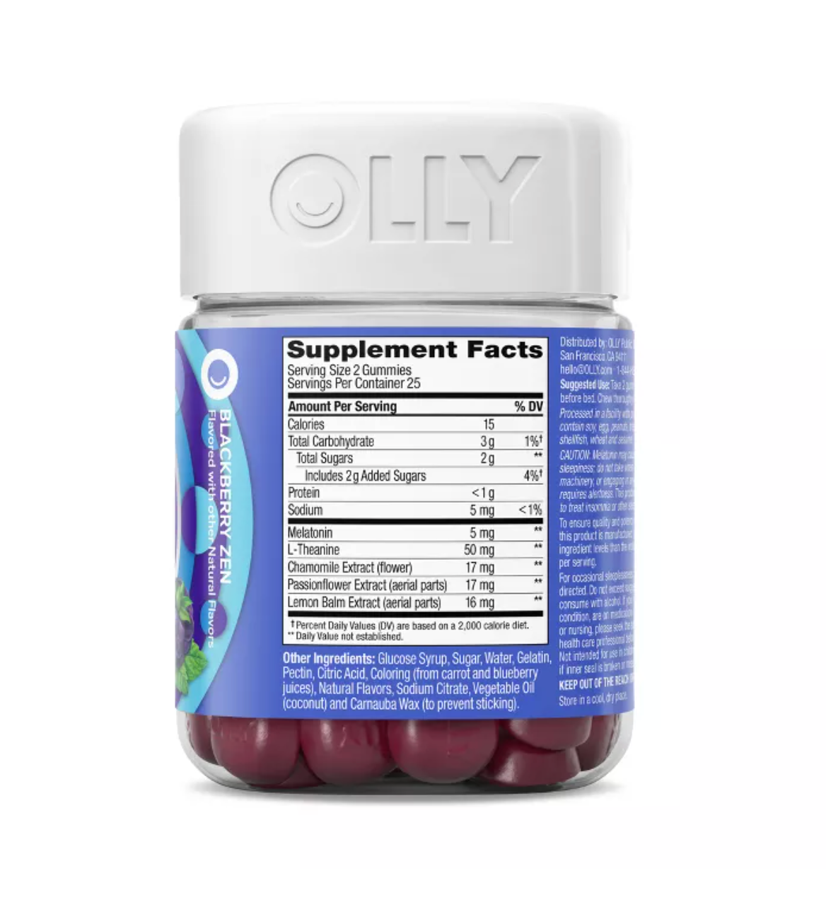 OLLY EXTRA STRENGTH SLEEP GUMMIES WITH 5MG MELATONIN - BLACKBERRY ZEN