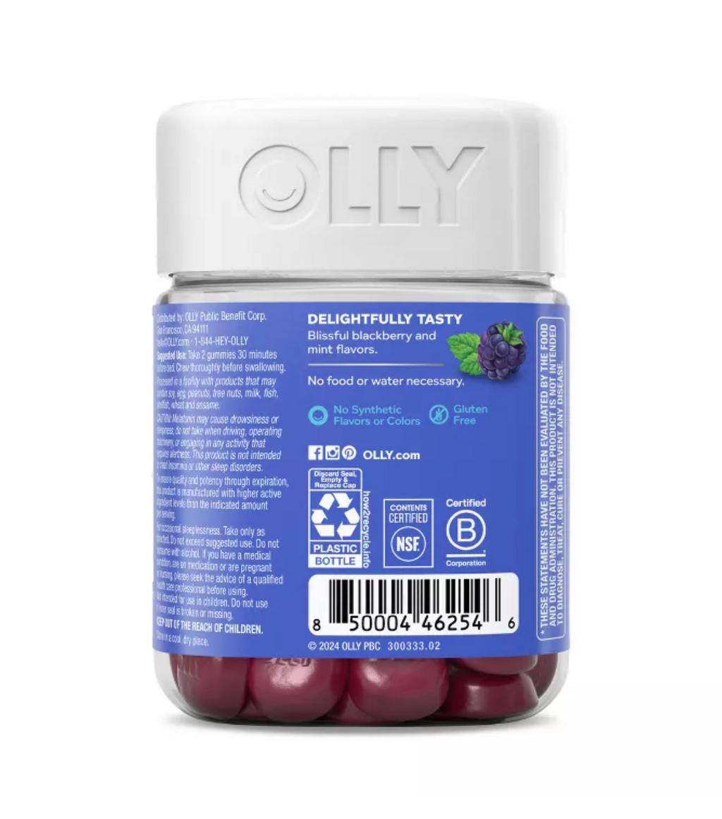 OLLY EXTRA STRENGTH SLEEP GUMMIES WITH 5MG MELATONIN - BLACKBERRY ZEN