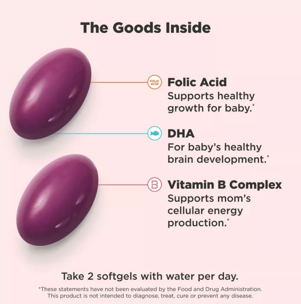 OLLY ULTRA STRENGTH PRENATAL MULTIVITAMIN SOFTGELS WITH FOLIC ACID + DHA