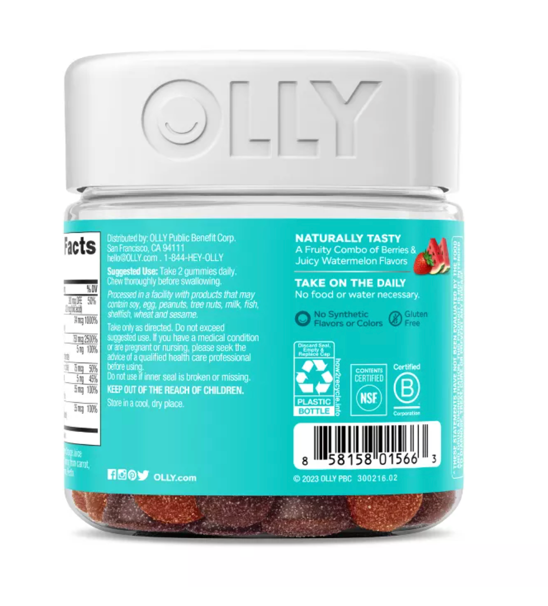 OLLY TEEN GIRL MULTIVITAMIN GUMMIES - BERRY MELON