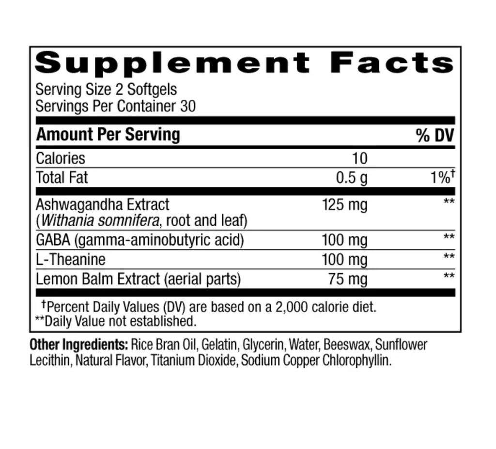 OLLY ULTRA STRENGTH GOODBYE STRESS RELIEF SOFTGELS SUPPLEMENT