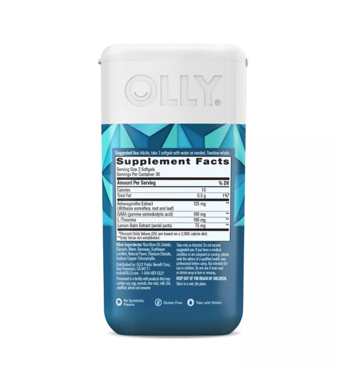 OLLY ULTRA STRENGTH GOODBYE STRESS RELIEF SOFTGELS SUPPLEMENT