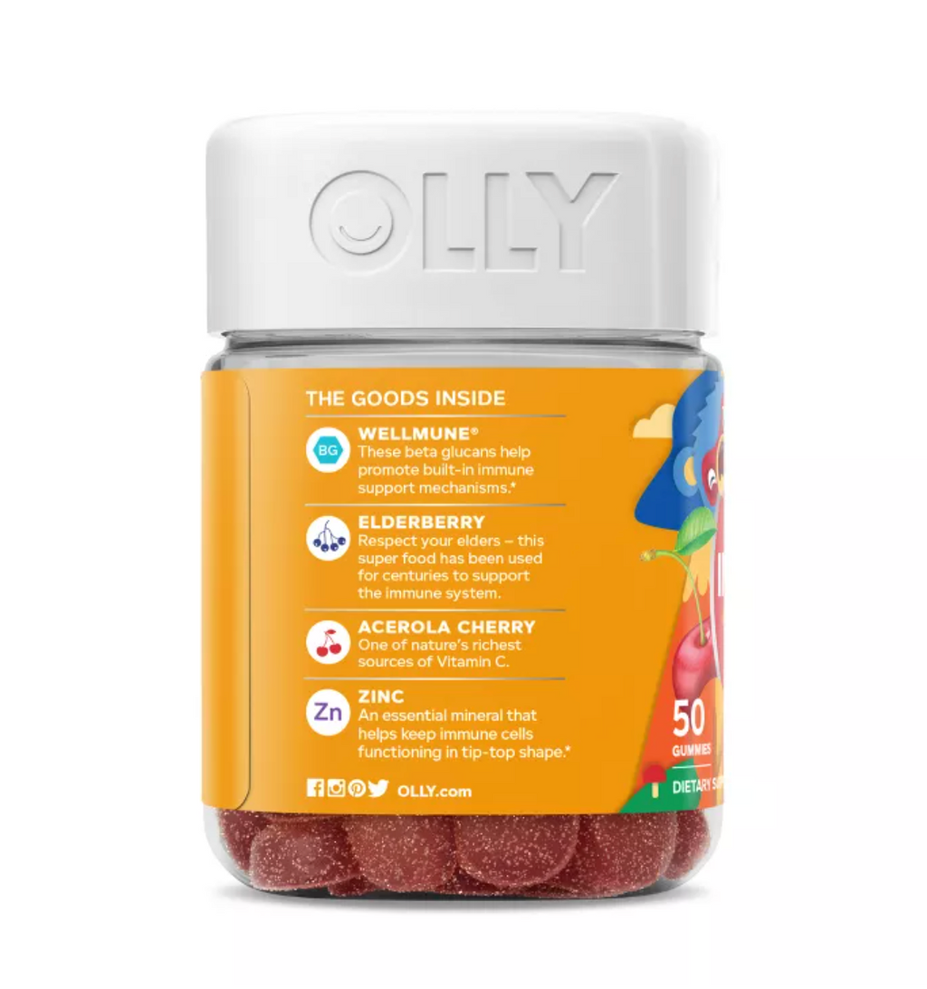 OLLY KIDS IMMUNITY ELDERBERRY GUMMIES - CHERRY BERRY