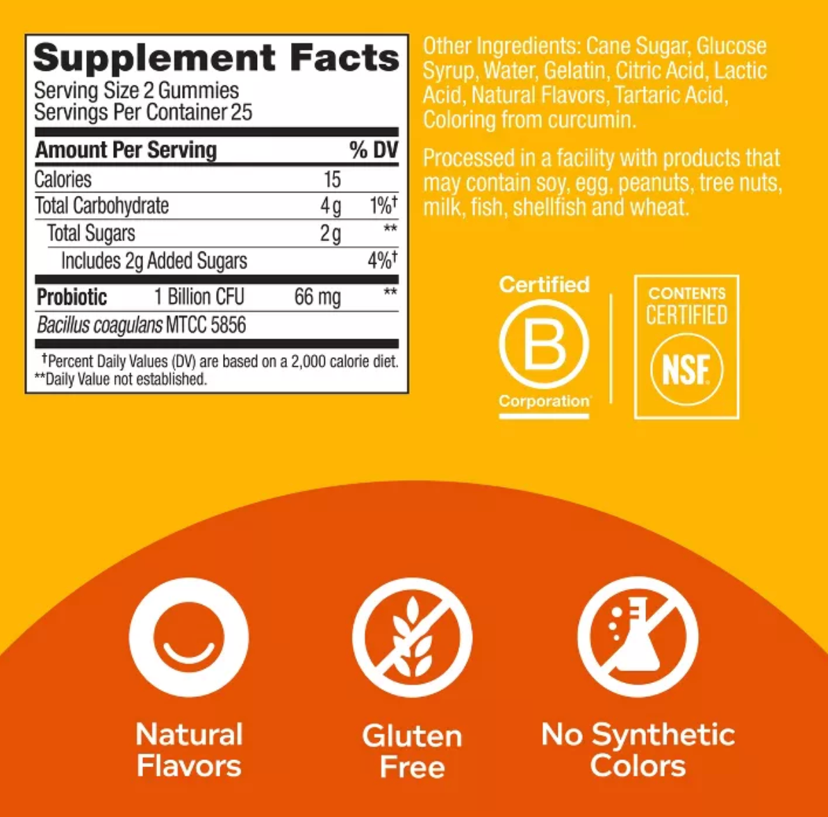 OLLY PROBIOTIC CHEWABLE GUMMIES FOR IMMUNE AND DIGESTIVE SUPPORT - TROPICAL MANGO