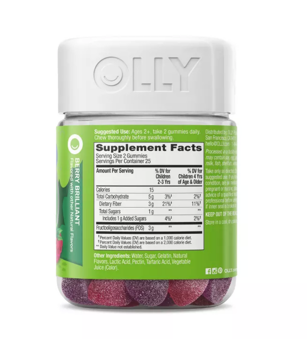 OLLY KID'S FRIENDLY FIBER MULTIVITAMIN GUMMIES