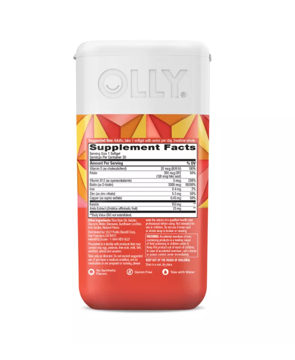 OLLY ULTRA HAIR MULTIVITAMINS SOFTGELS
