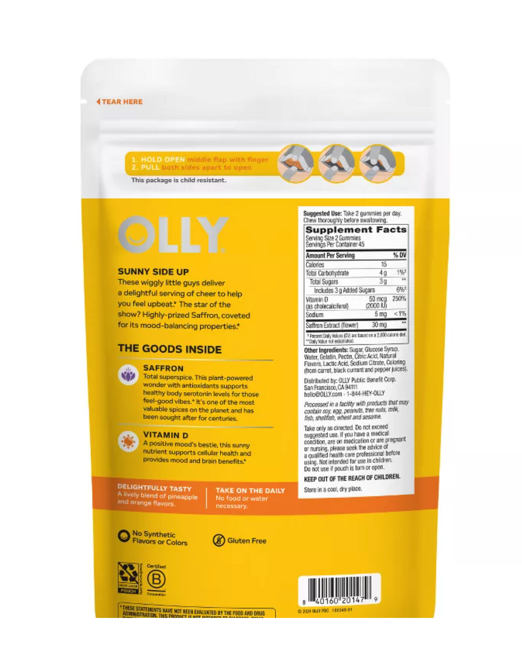 OLLY HELLO HAPPY MULTIVITAMINS GUMMIES
