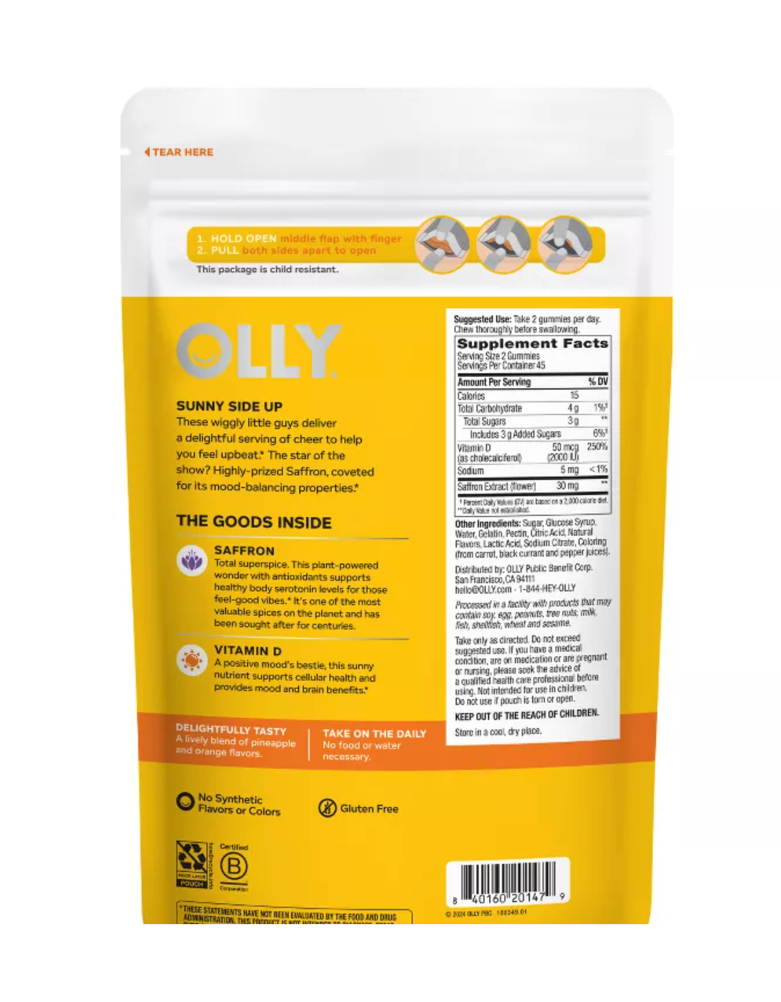 OLLY HELLO HAPPY MULTIVITAMINS GUMMIES