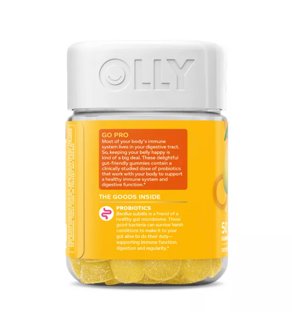 OLLY PROBIOTIC CHEWABLE GUMMIES FOR IMMUNE AND DIGESTIVE SUPPORT - TROPICAL MANGO
