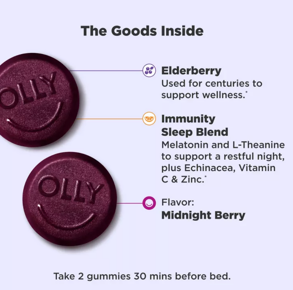 OLLY IMMUNITY SLEEP + ELDERBERRY MULTIVITAMINS GUMMIES - MIDNIGHT BERRY