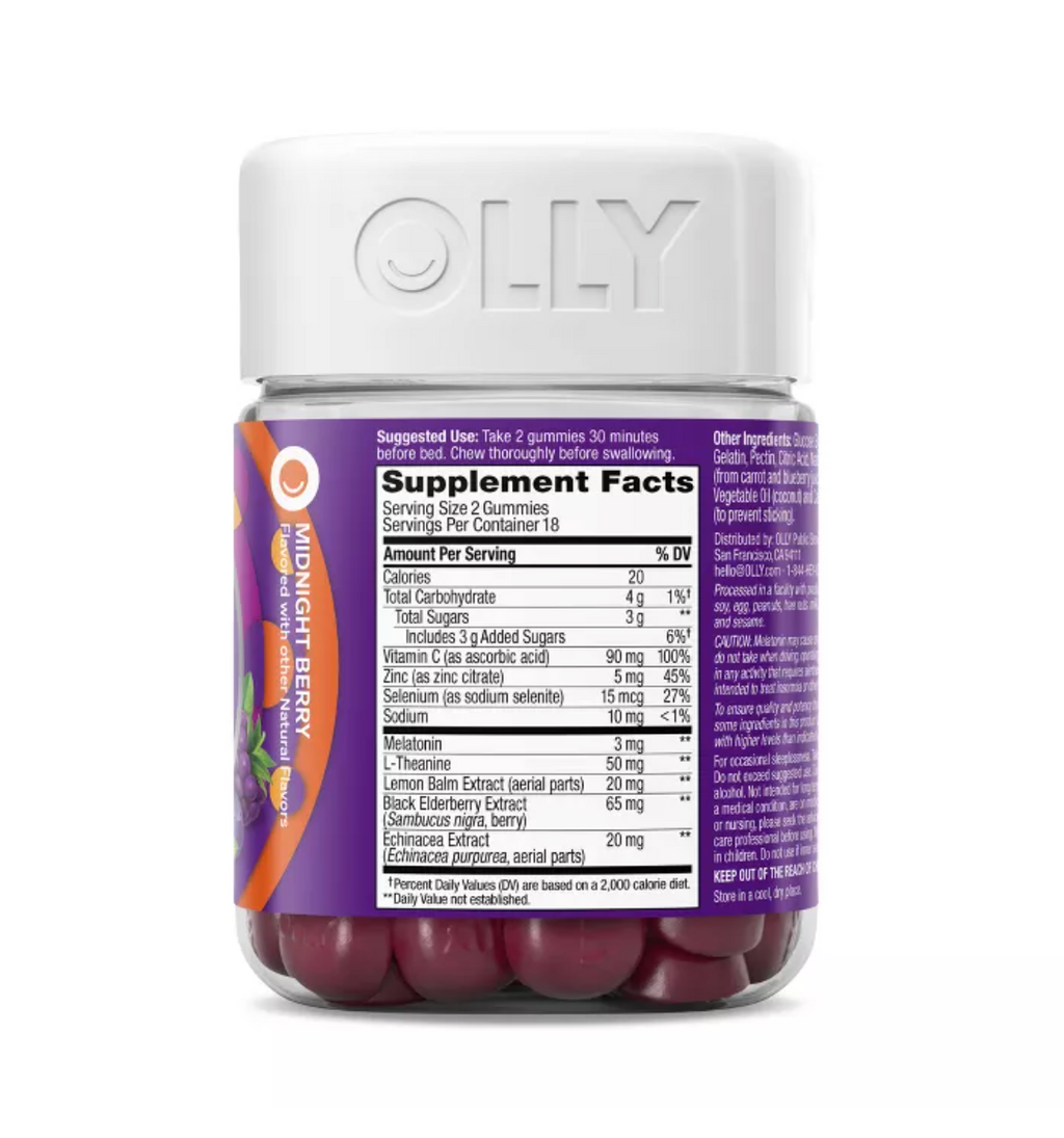 OLLY IMMUNITY SLEEP + ELDERBERRY MULTIVITAMINS GUMMIES - MIDNIGHT BERRY
