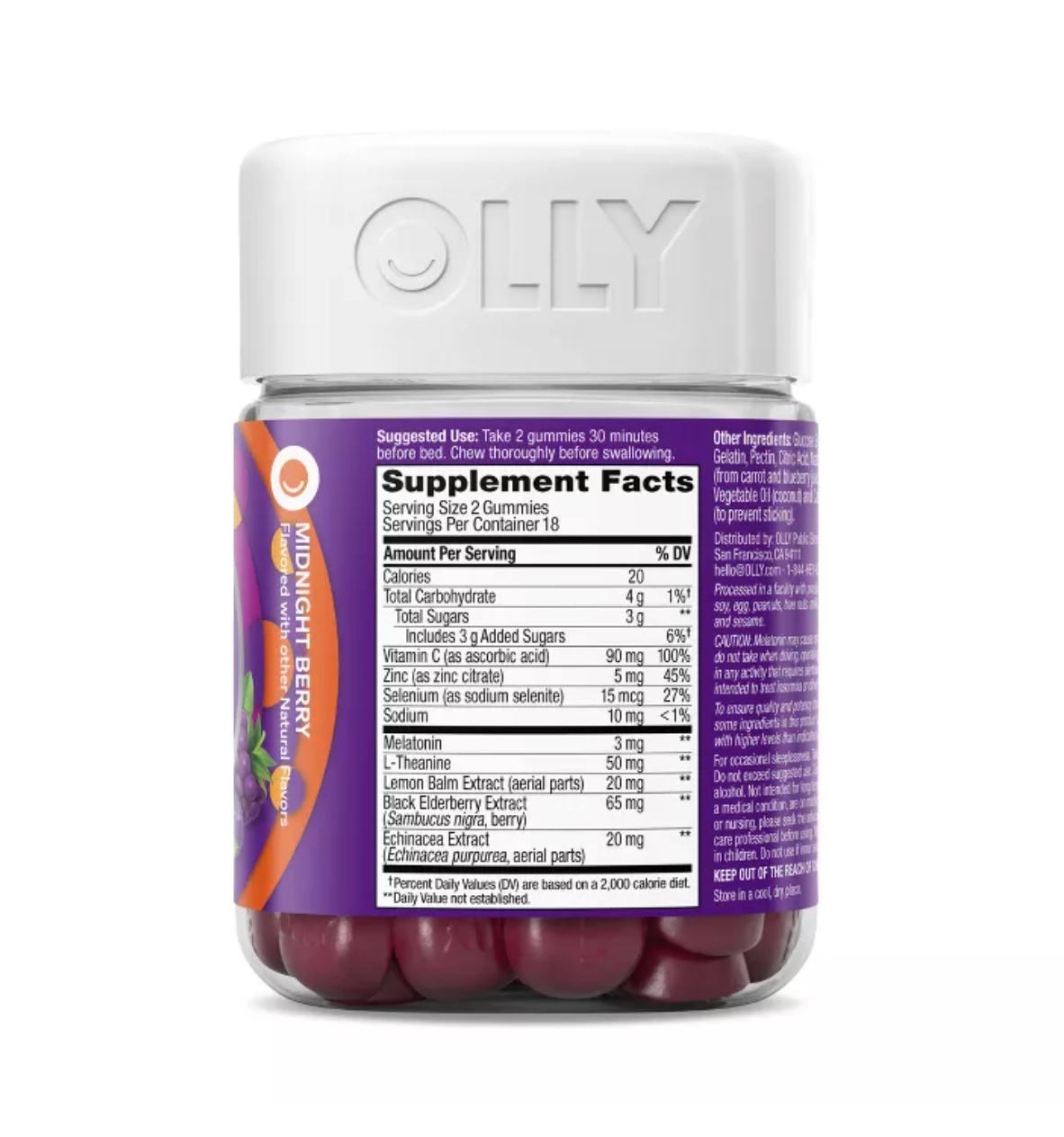 OLLY IMMUNITY SLEEP + ELDERBERRY MULTIVITAMINS GUMMIES - MIDNIGHT BERRY