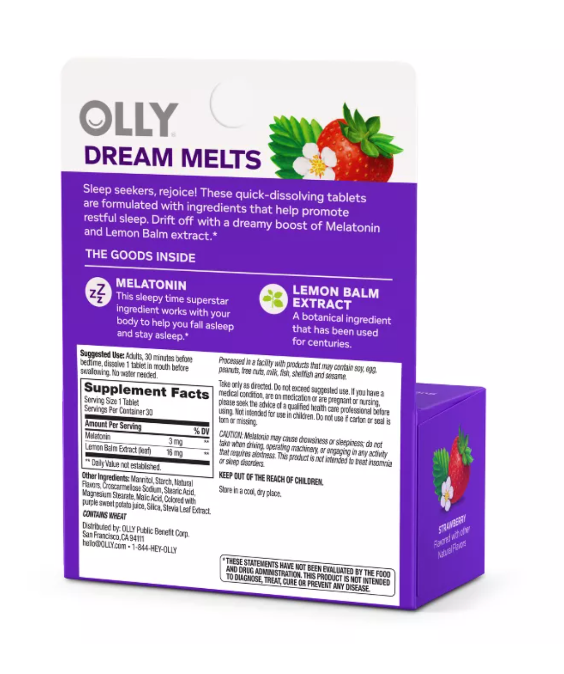 OLLY VEGAN SLEEP FAST DISSOLVES MULTIVITAMINS 3MG TABLETS
