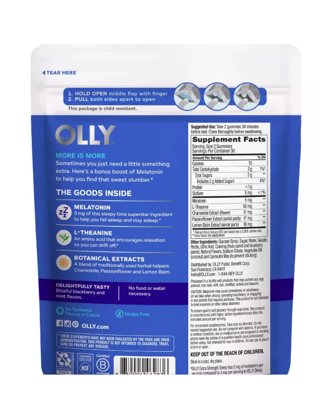OLLY EXTRA STRENGTH SLEEP MULTIVITAMINS GUMMIES