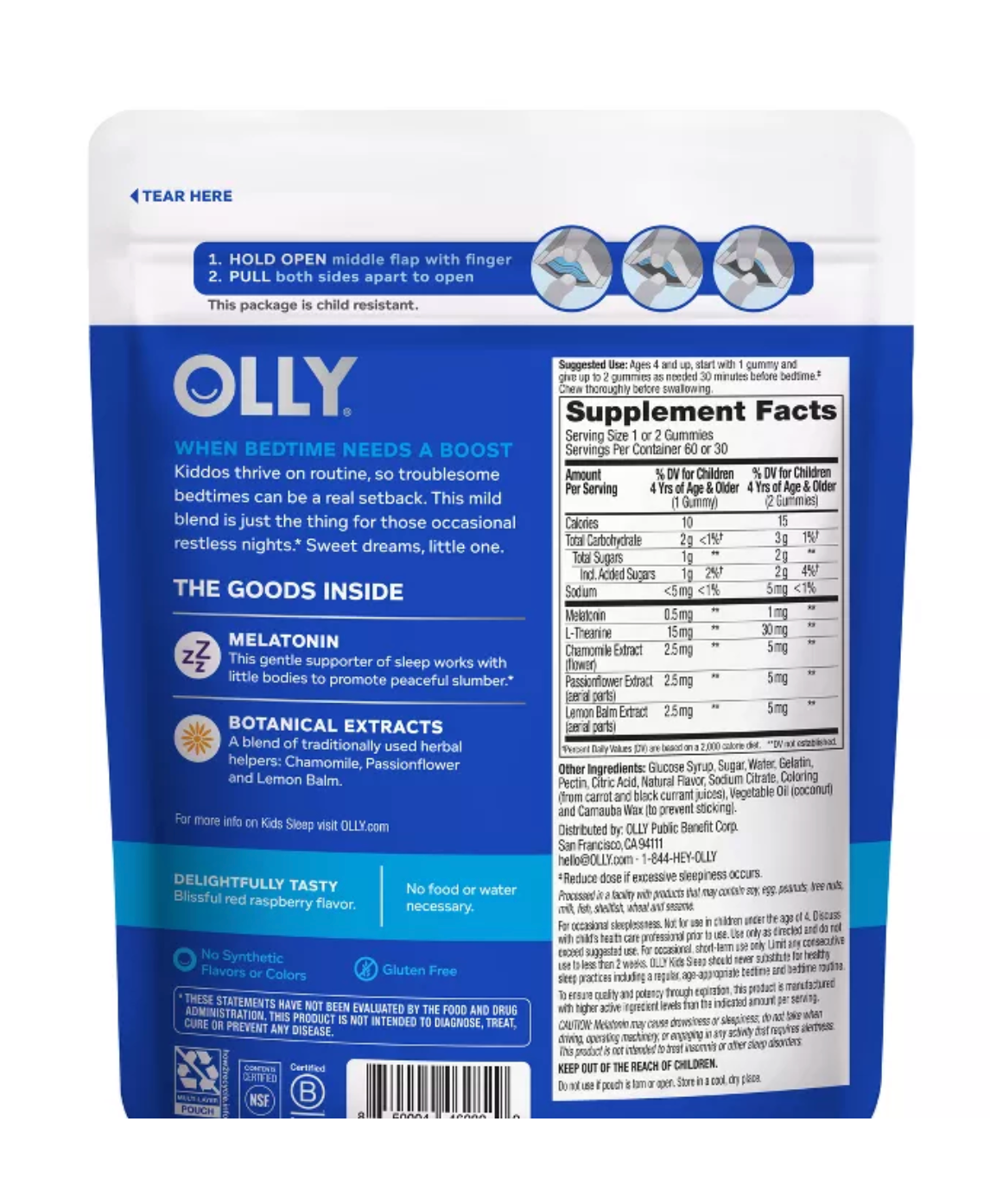 OLLY KIDS SLEEP MULTIVITAMINS GUMMIES