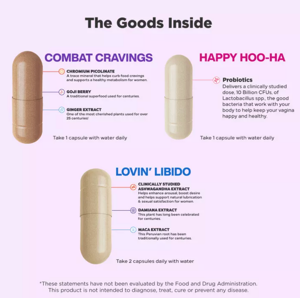 OLLY TOTAL WOMEN’S WELLNESS, LOVIN’ LIBIDO, HAPPY HOO-HA, COMBAT CRAVINGS VARIETY 3-PACK
