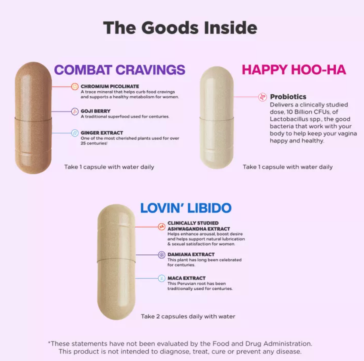 OLLY TOTAL WOMEN’S WELLNESS, LOVIN’ LIBIDO, HAPPY HOO-HA, COMBAT CRAVINGS VARIETY 3-PACK
