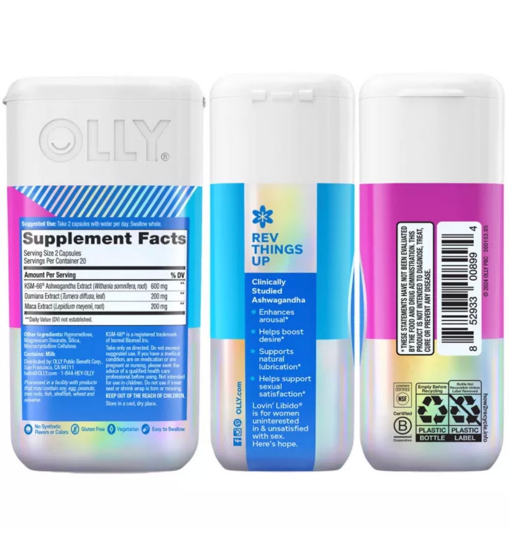 OLLY TOTAL WOMEN’S WELLNESS, LOVIN’ LIBIDO, HAPPY HOO-HA, COMBAT CRAVINGS VARIETY 3-PACK