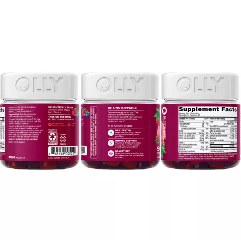 OLLY VITAMINS, WOMEN’S, MEN’S & KID’S MULTI VARIETY 3-PACK