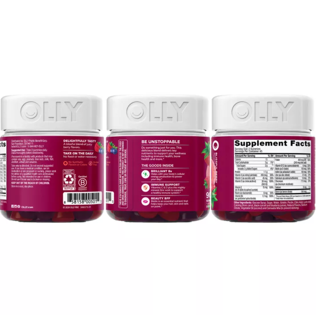 OLLY VITAMINS, WOMEN’S, MEN’S & KID’S MULTI VARIETY 3-PACK