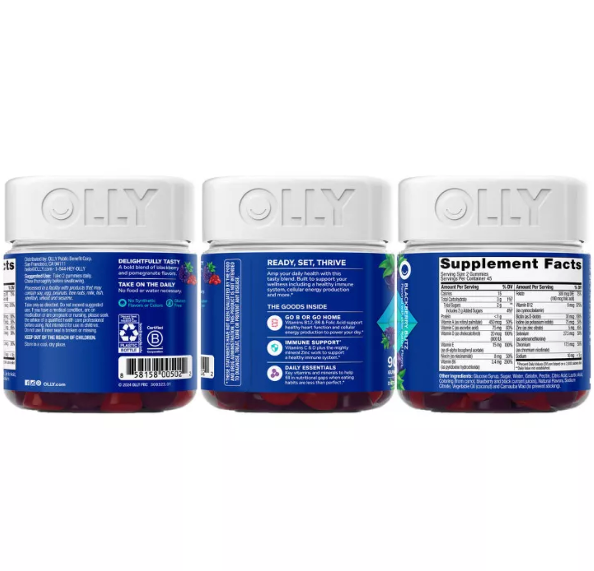 OLLY VITAMINS, WOMEN’S, MEN’S & KID’S MULTI VARIETY 3-PACK