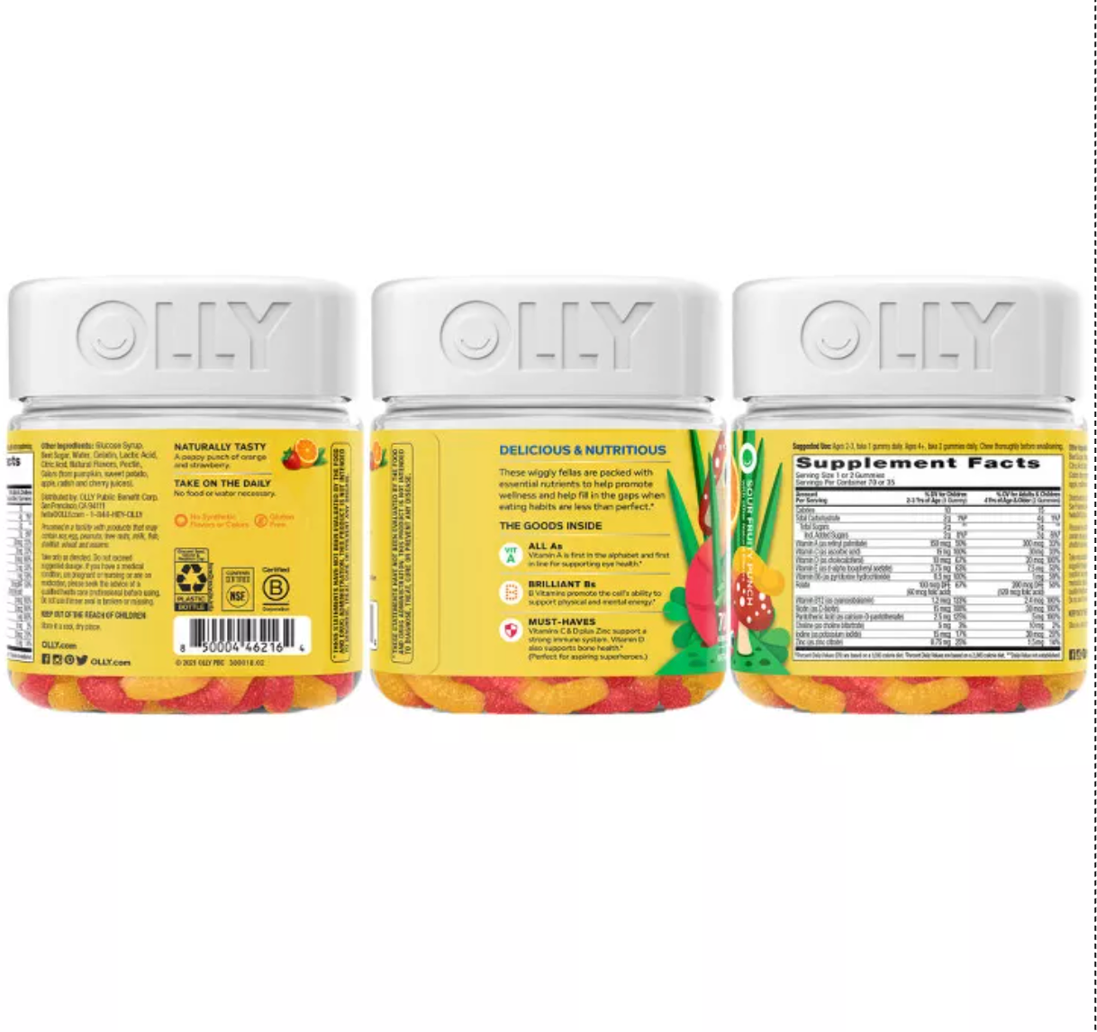 OLLY VITAMINS, WOMEN’S, MEN’S & KID’S MULTI VARIETY 3-PACK