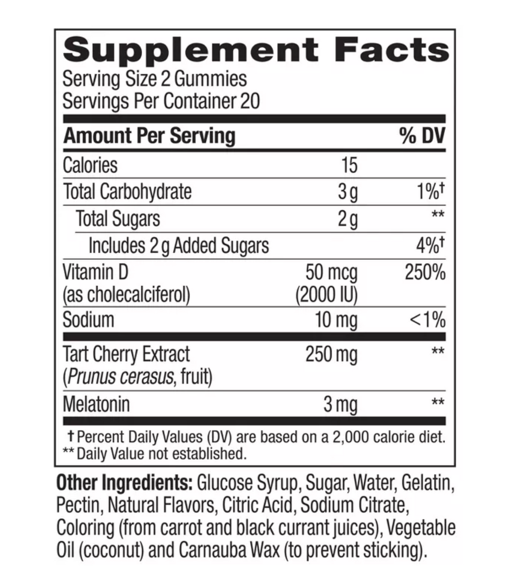 OLLY MUSCLE RECOVERY SLEEP GUMMIES WITH MELATONIN, TART CHERRY & VITAMIN D - BERRY