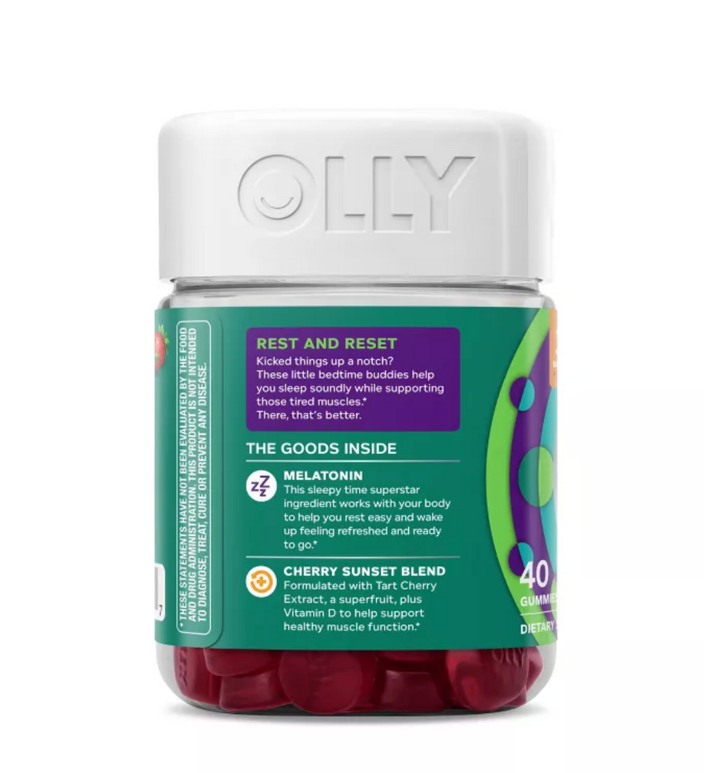 OLLY MUSCLE RECOVERY SLEEP GUMMIES WITH MELATONIN, TART CHERRY & VITAMIN D - BERRY