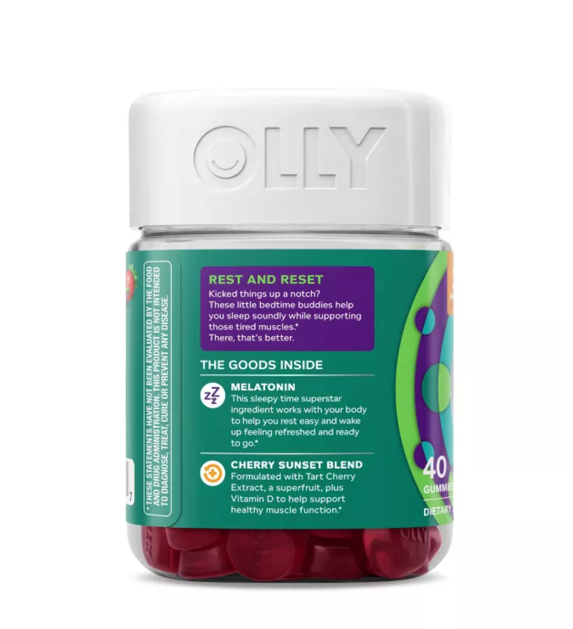 OLLY MUSCLE RECOVERY SLEEP GUMMIES WITH MELATONIN, TART CHERRY & VITAMIN D - BERRY