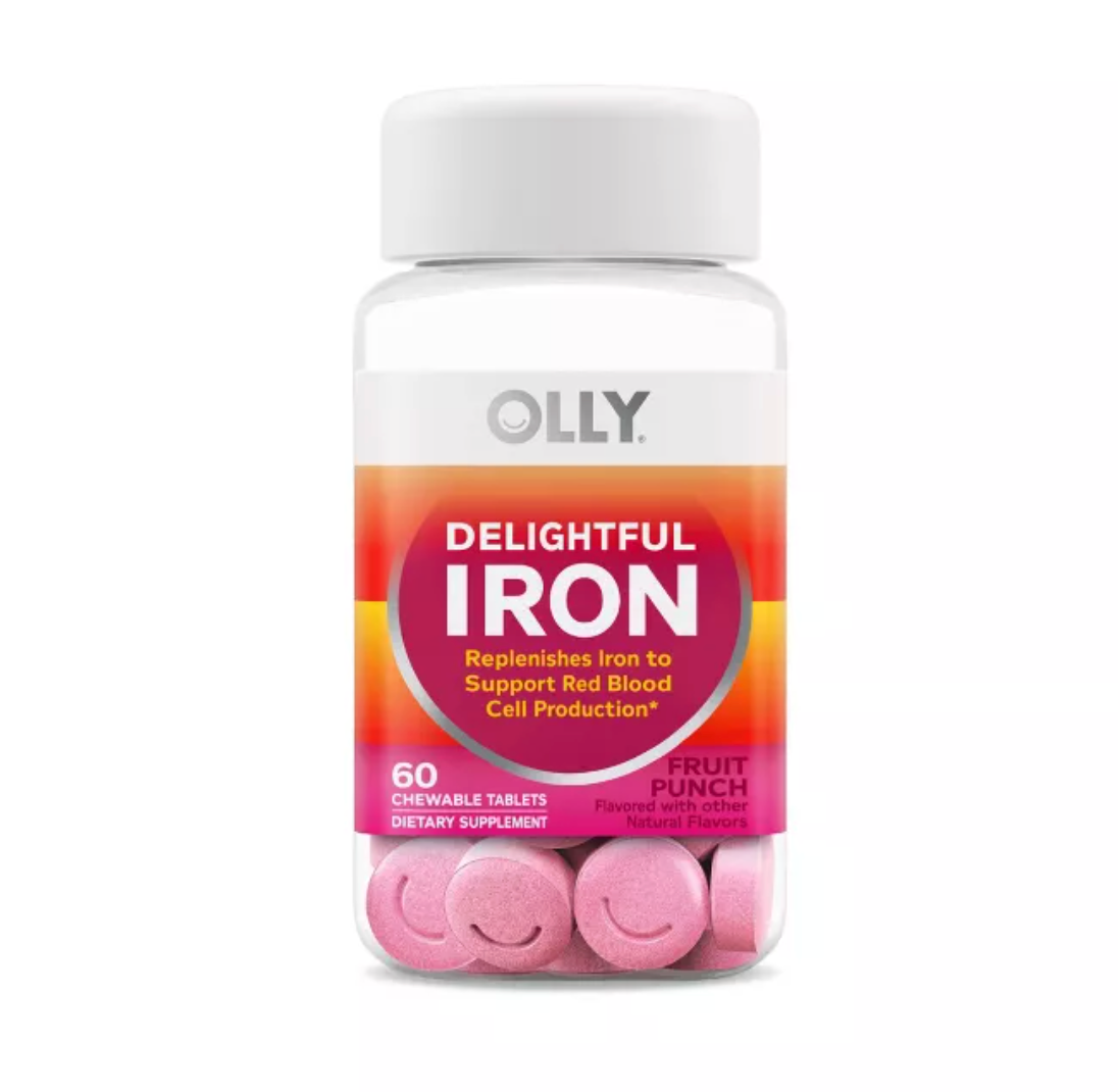 OLLY DELIGHTFUL IRON VITAMIN VEGAN CHEWABLE TABLETS