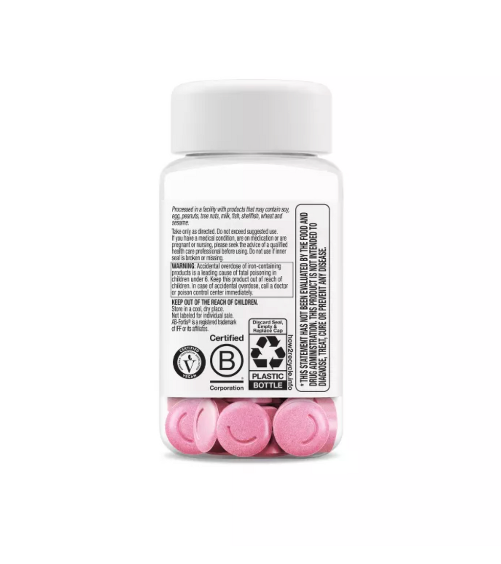 OLLY DELIGHTFUL IRON VITAMIN VEGAN CHEWABLE TABLETS