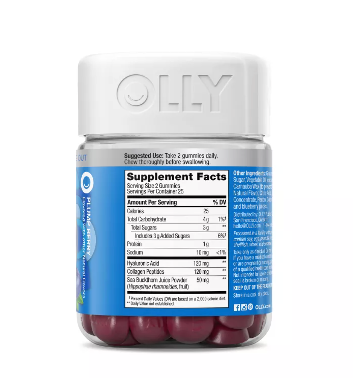 OLLY GLOWING SKIN COLLAGEN CHEWABLE GUMMIES - BERRY